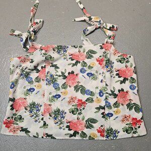 NWOT Cropped floral stretchy top XL